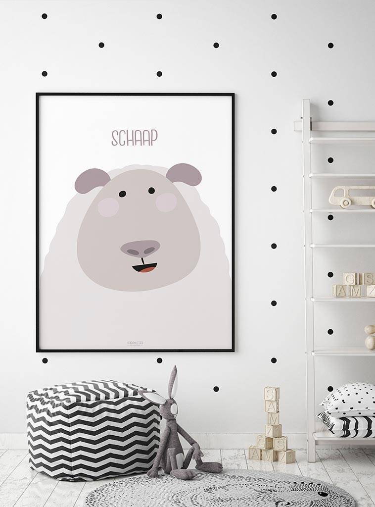 Poster kinderkamer schaap met tekst