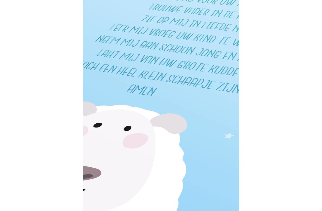 Poster christelijk kindergebed ik vouw mijn handjes blauw