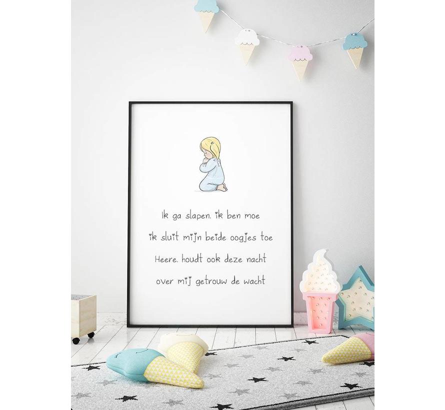 Poster christelijk kindergebed ik ga slapen ik ben moe Lievespulletjes.nl