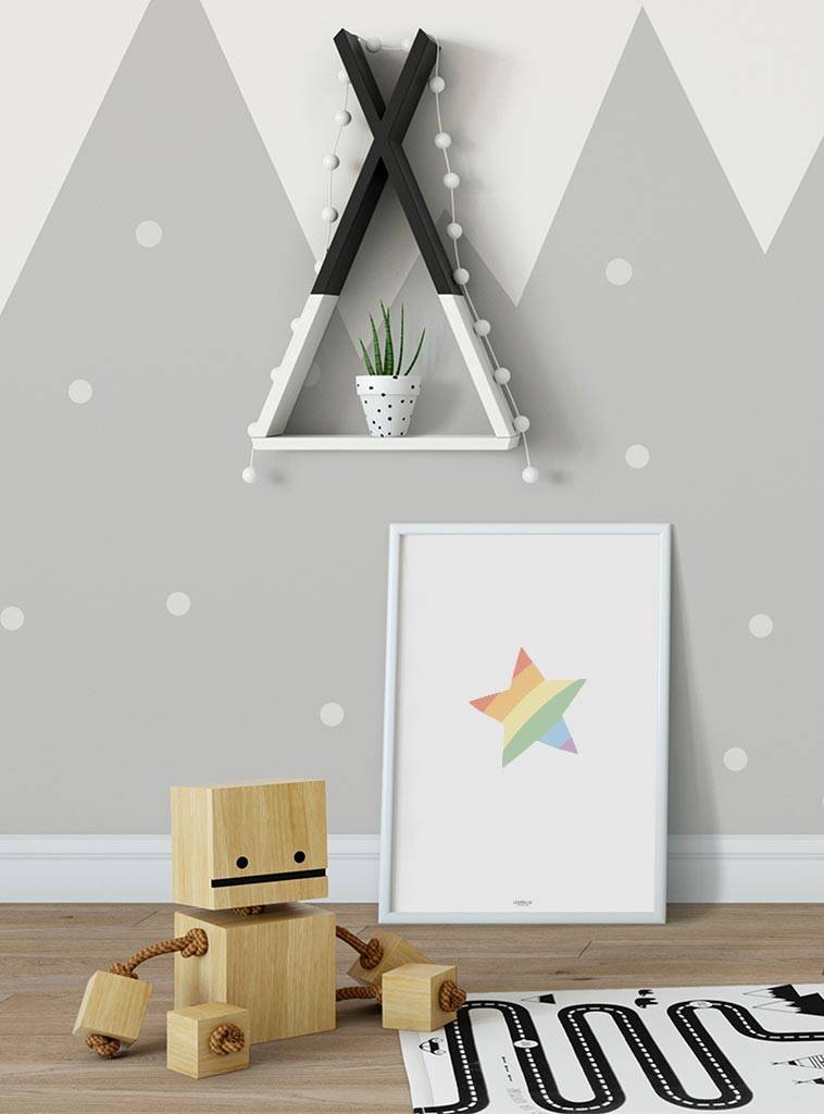 Poster kinderkamer regenboog ster