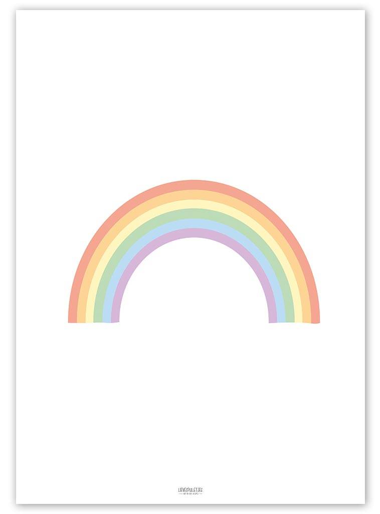 Poster kinderkamer regenboog pastel