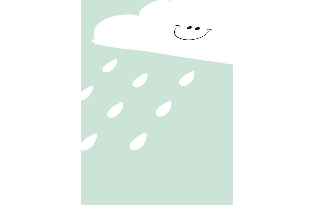 Poster lief regenwolkje groen