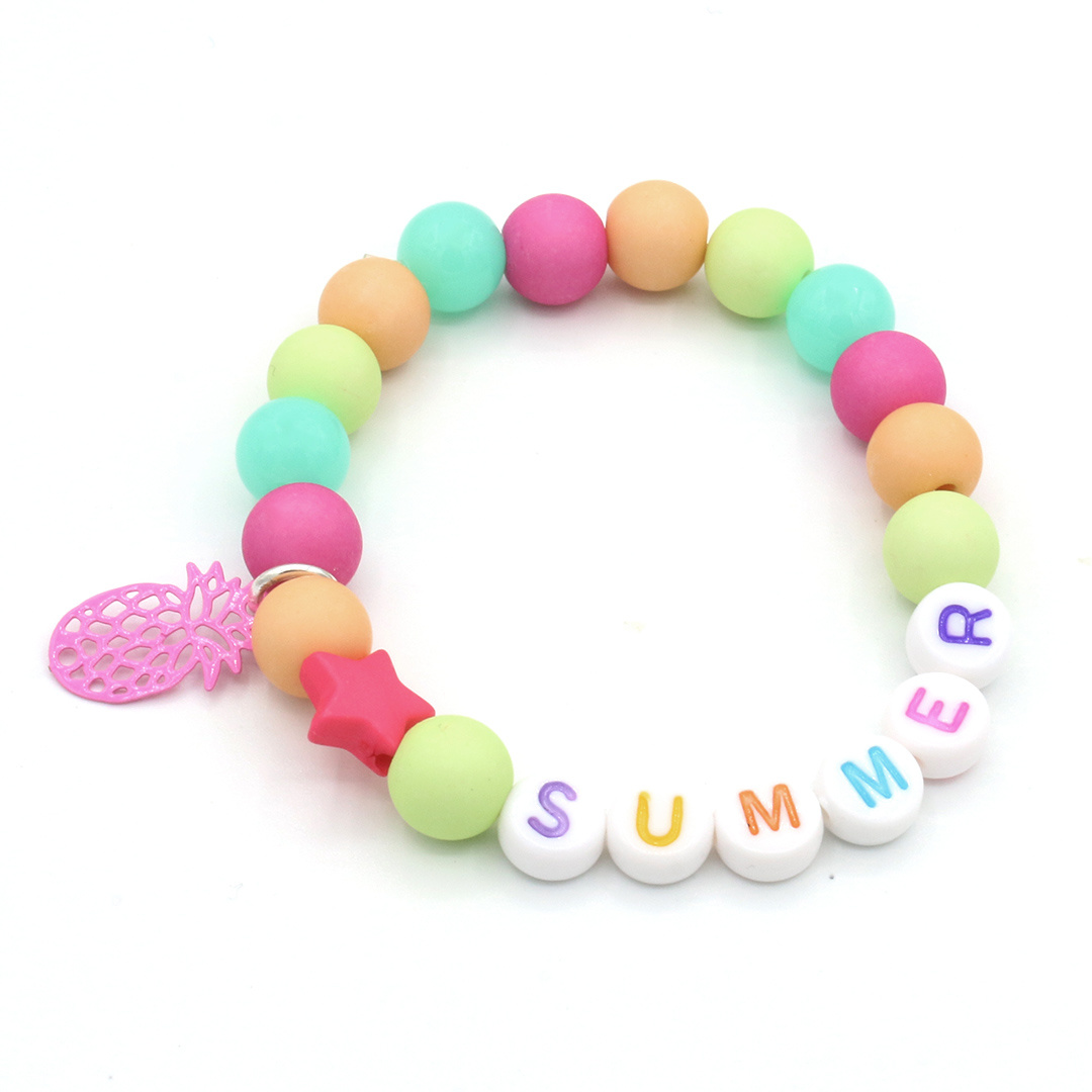 Kralen armband met tekst - summer