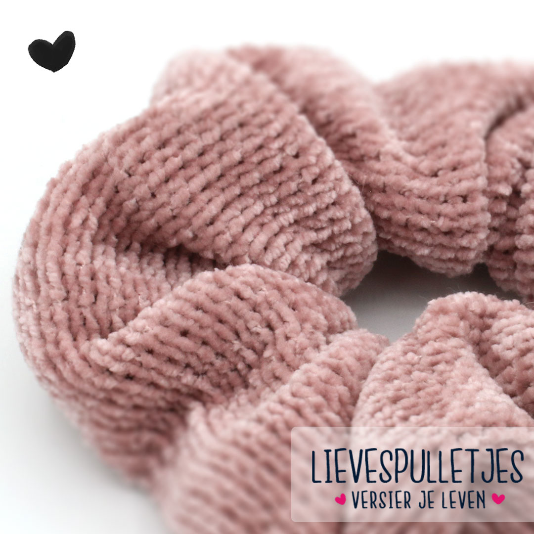 Mooie scrunchies / haarelastiek - oud roze