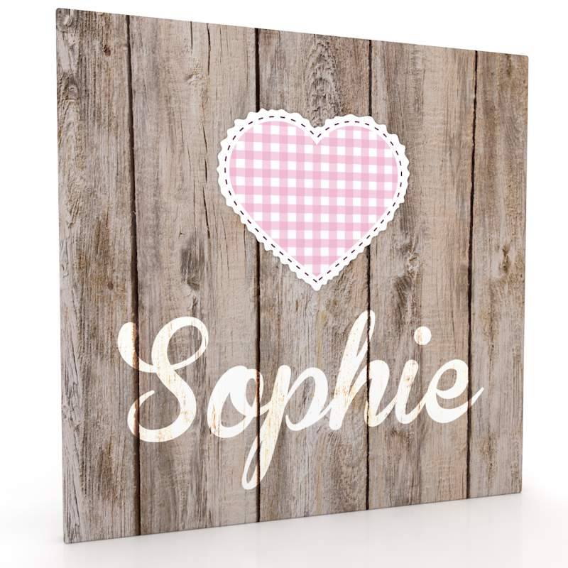 Muurdecoratie hout look - Boerenbont