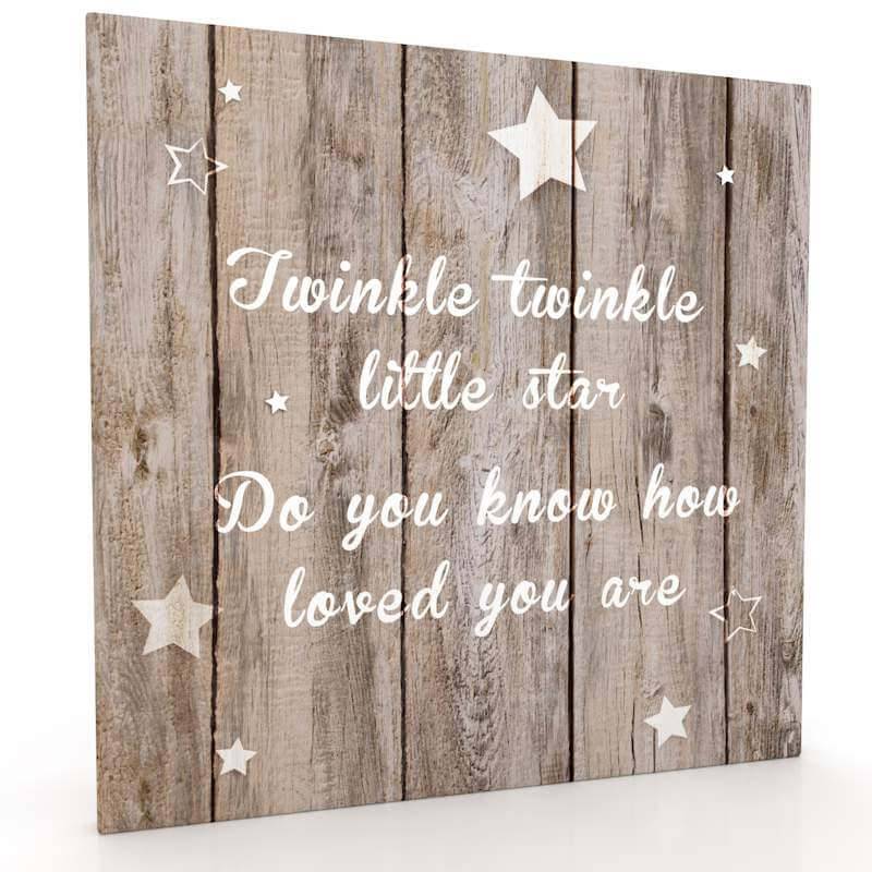 Muurdecoratie hout-look - Twinkle Little Star