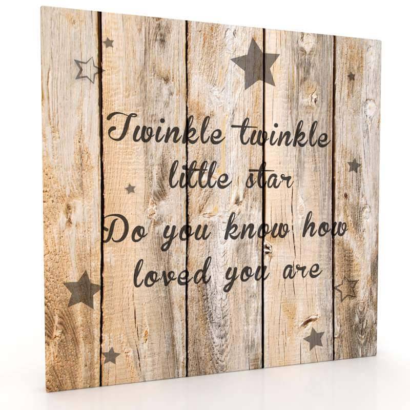 Muurdecoratie hout-look - Twinkle Little Star