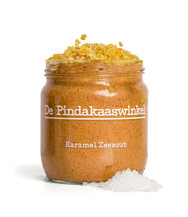 De Pindakaaswinkel Karamel Zeezout 420ml.