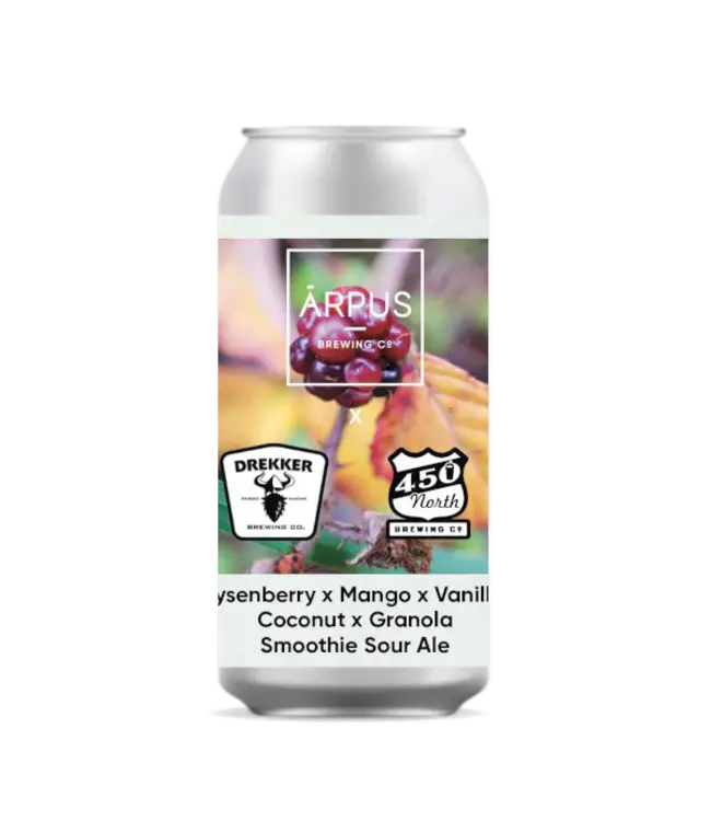 Ārpus X Drekker X 450 North Boysenberry X Mango X Vanilla X Coconut X Granola Smoothie Sour Ale