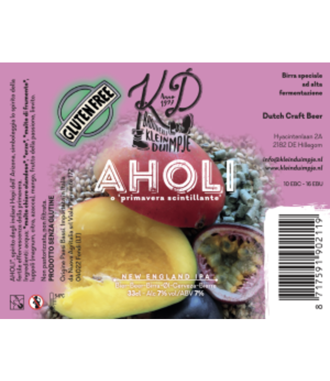 Klein Duimpje Aholi - Glutenvrij - fles 330ml.