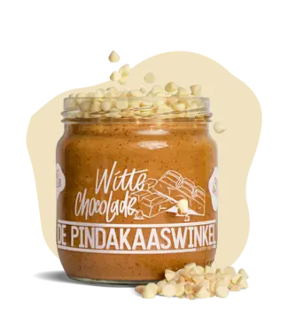 De Pindakaaswinkel Witte Chocolade met Pindastukjes