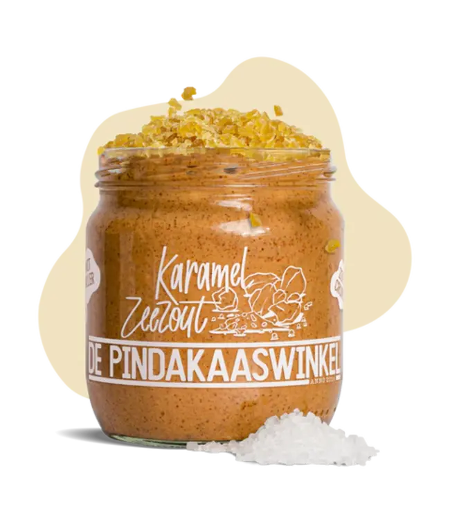 De Pindakaaswinkel Karamel Zeezout 420ml.