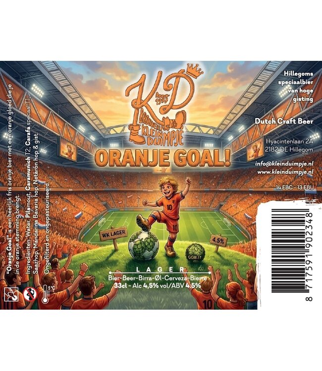 Klein Duimpje Oranje Goal ! WK Bier