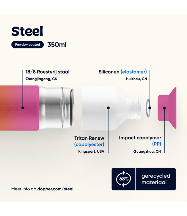 Dopper Steel (350 ml) - Sunset Pink