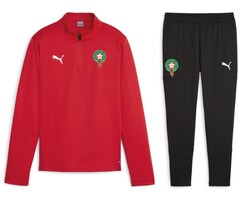 Puma Marokko trainingspak 1/4 ziptop senior - rood/zwart