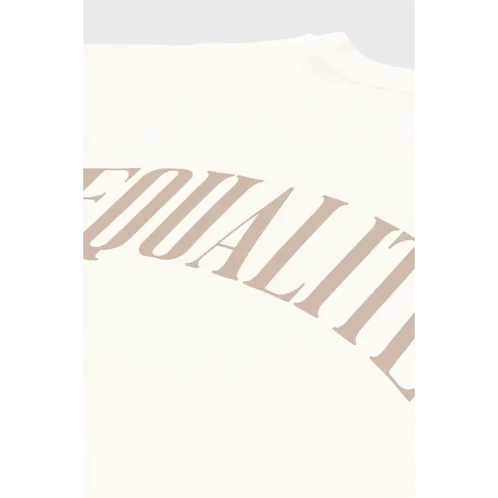 EQUALITÉ OLIVER OVERSIZED TEE - OFF WHITE & TAUPE
