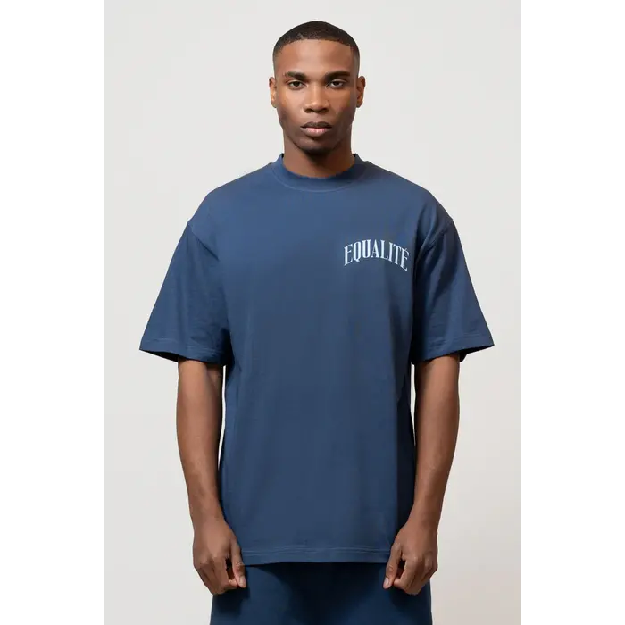 EQUALITÉ OLIVER OVERSIZED TEE - NAVY & LIGHT BLUE