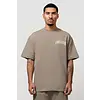 EQUALITÉ OLIVER OVERSIZED TEE - TAUPE & WHITE