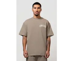 EQUALITÉ OLIVER OVERSIZED TEE - TAUPE & WHITE