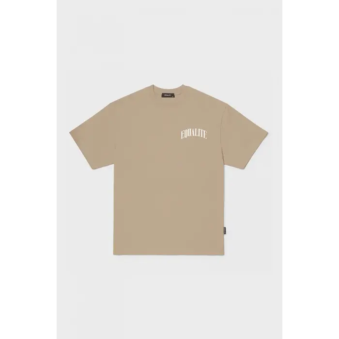 EQUALITÉ OLIVER OVERSIZED TEE - TAUPE & WHITE