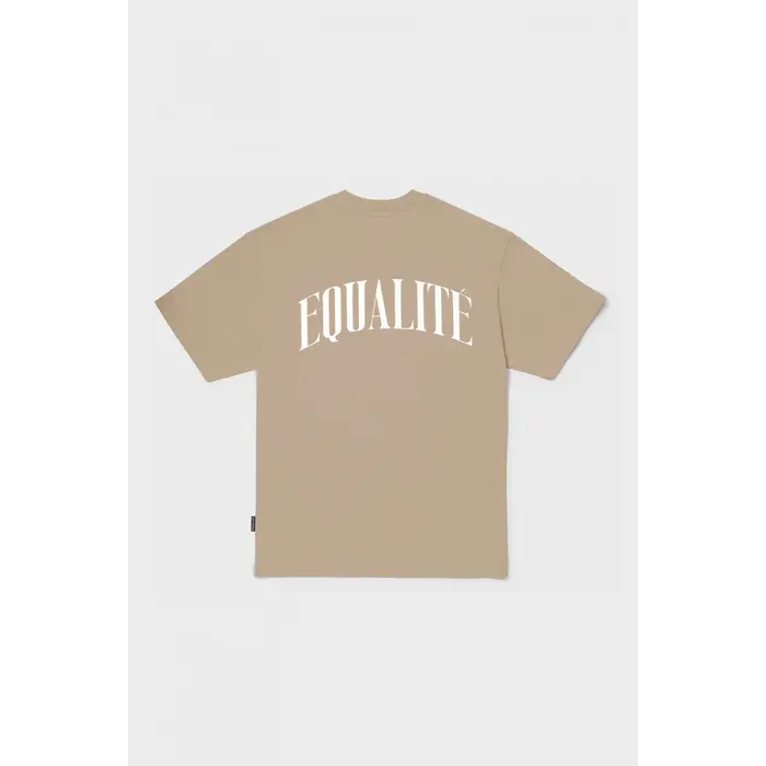 EQUALITÉ OLIVER OVERSIZED TEE - TAUPE & WHITE