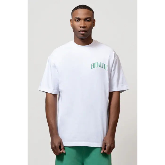 EQUALITÉ OLIVER OVERSIZED TEE - WHITE & GREEN