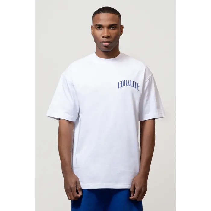 EQUALITÉ OLIVER OVERSIZED TEE - WHITE & BLUE