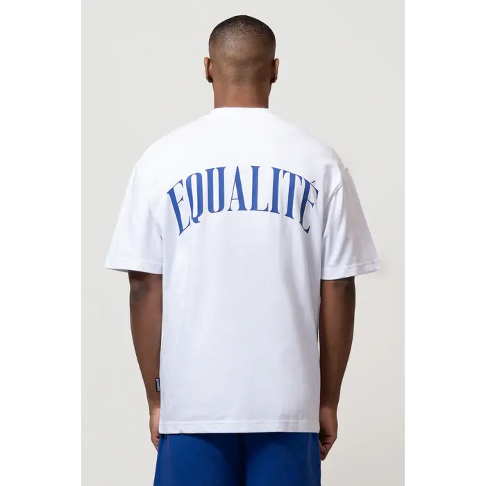 EQUALITÉ OLIVER OVERSIZED TEE - WHITE & BLUE