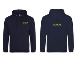 ROKA BEESEL HOODIE ZWART JUNIOR MET NAAM EN CLUBLOGO