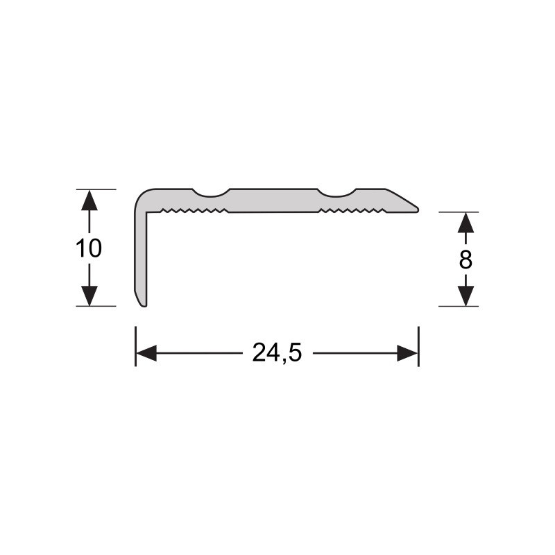 Hoeklijnprofiel zelfkl. 10 mm zwart 1 MTR