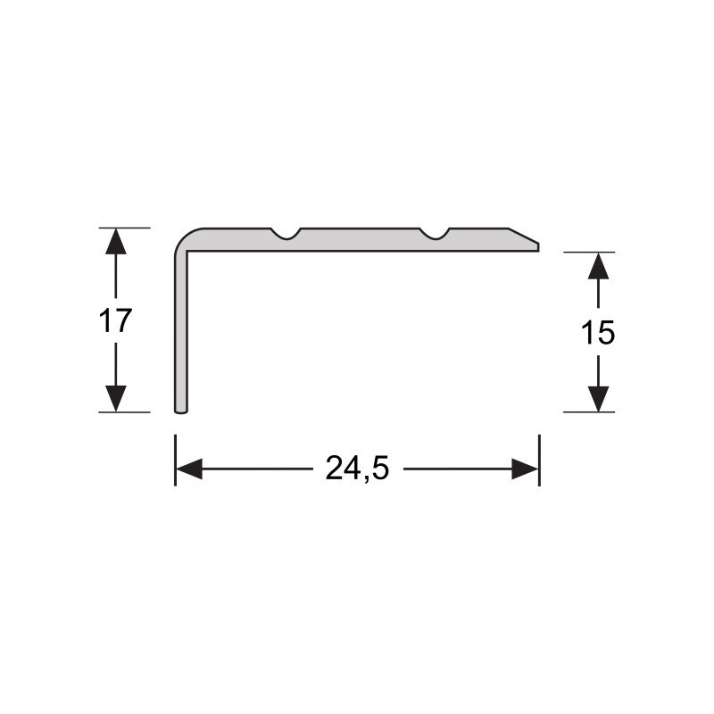 Hoeklijnprofiel  zelfkl. 17 mm zwart 1 MTR