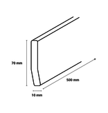 Zijde-afdekking 10x70 beton antraciet