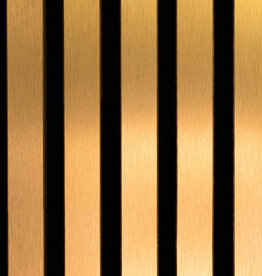 joka wandpanelen Paro Akustik PAS110 2400x600mm Goud Metaal Glans + Zwart Vlies