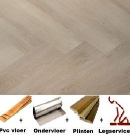 All-in pvc vloer Douwes Dekker PVC klik brede visgraat pepermunt