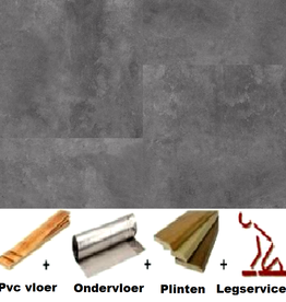 All-in pvc vloer hdf-pvc. klik betonsteen