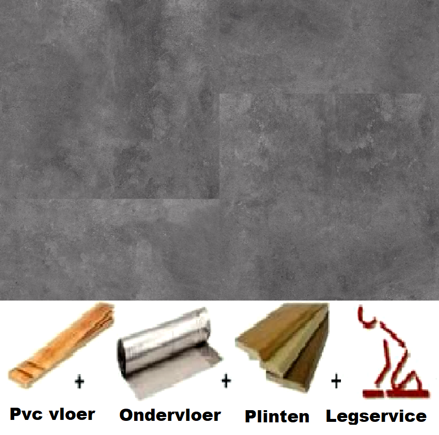 All-in pvc vloer hdf-pvc. klik betonsteen