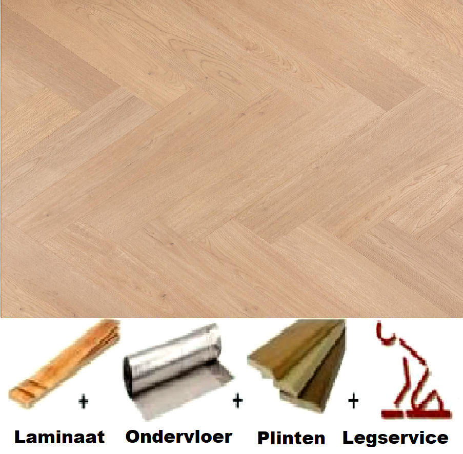 All-in Laminaat. Douwes Dekker Visgraat Amandel - PB 4V