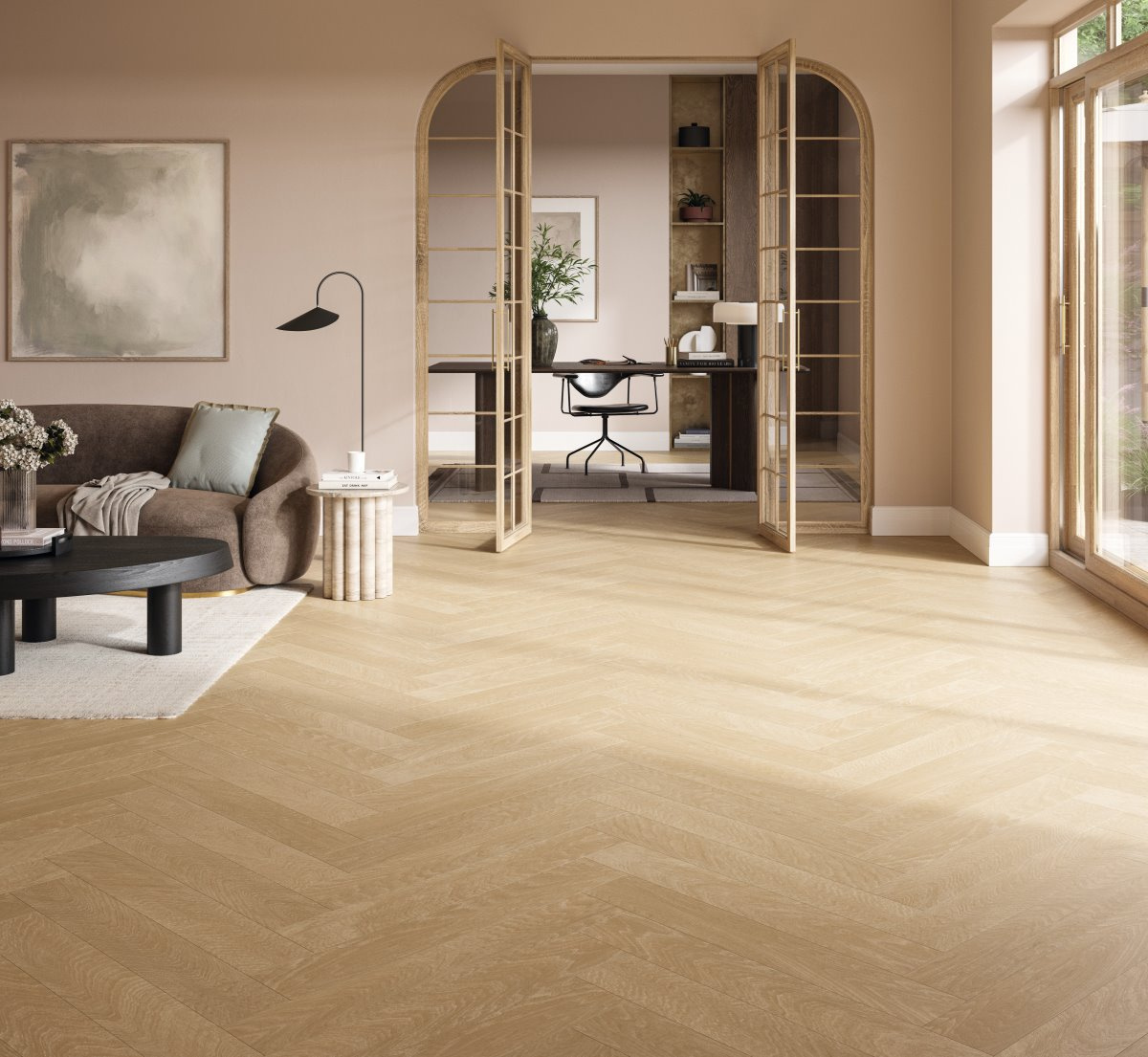 Laminaat 8mm visgraat Oak Studioline natural matt