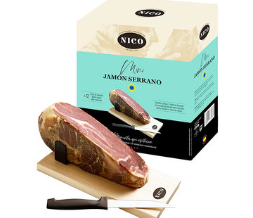 Mini Serranoham 1 kilo met Standaard en mes (Per stuk)