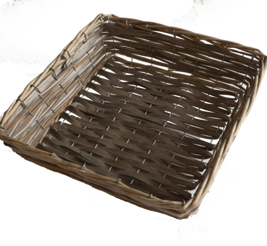 Mand met ijzeren fram vierkant 32cm (Per 10 stuks)