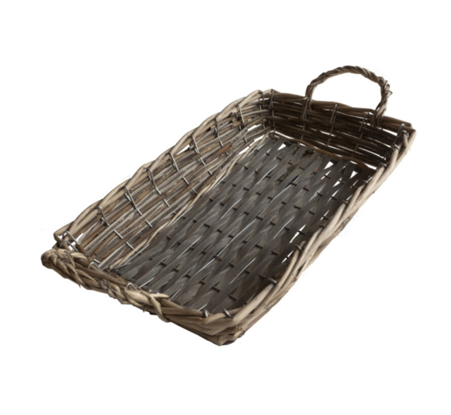 Mand met ijzeren frame rechthoek 38x24cm (Per 10 stuks)