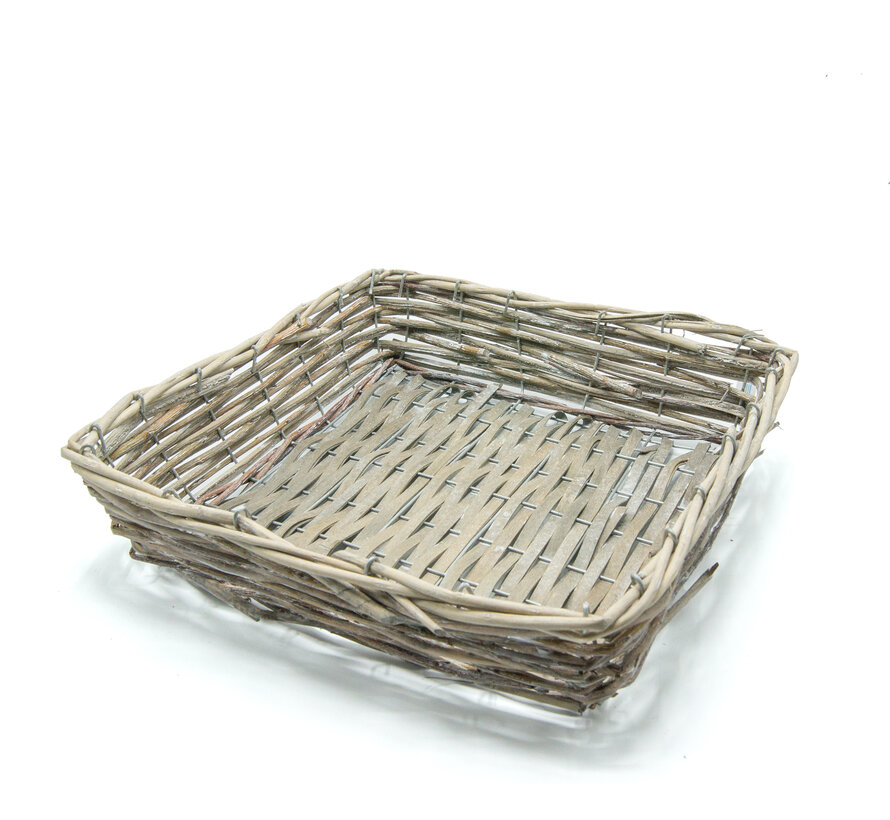 Mand met ijzeren fram vierkant 32cm (Per 10 stuks)