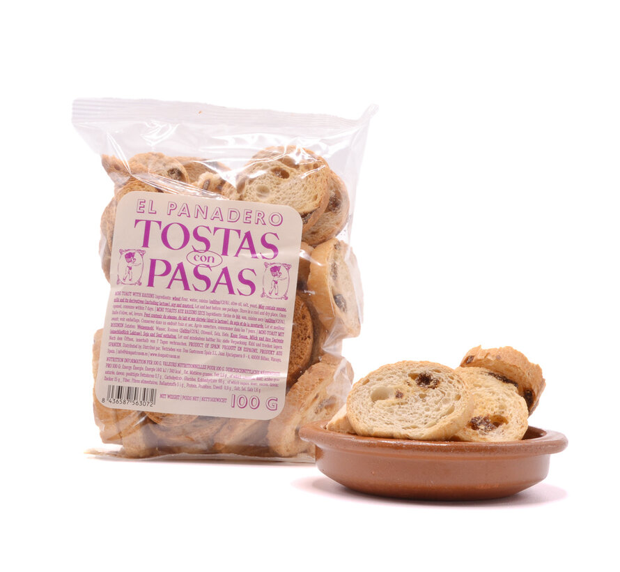 Toastjes met rozijnen (Per 18 stuks)