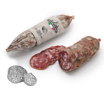 Salami met zwarte truffel vacuum verpakt