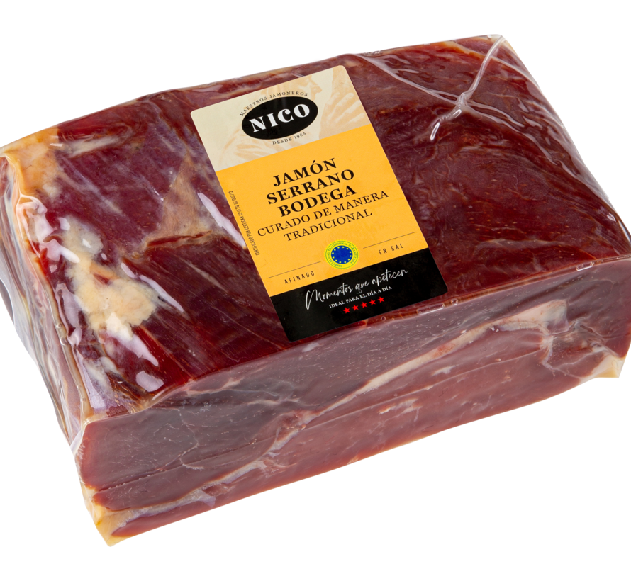 Spaanse Serrano ham in blok (+/-2,5 kg)