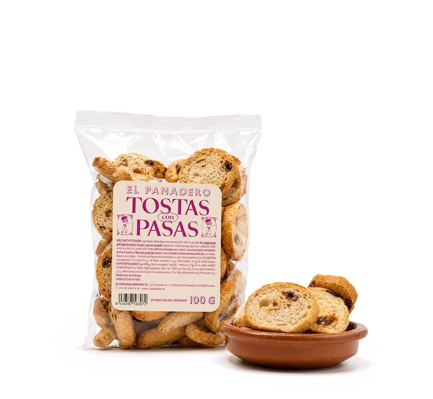 Toastjes met rozijnen (Per 18 stuks)