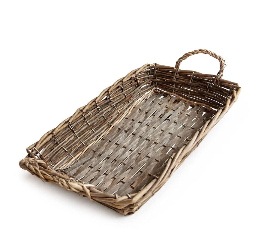 Mand met ijzeren frame rechthoek 38x24cm (Per 10 stuks)