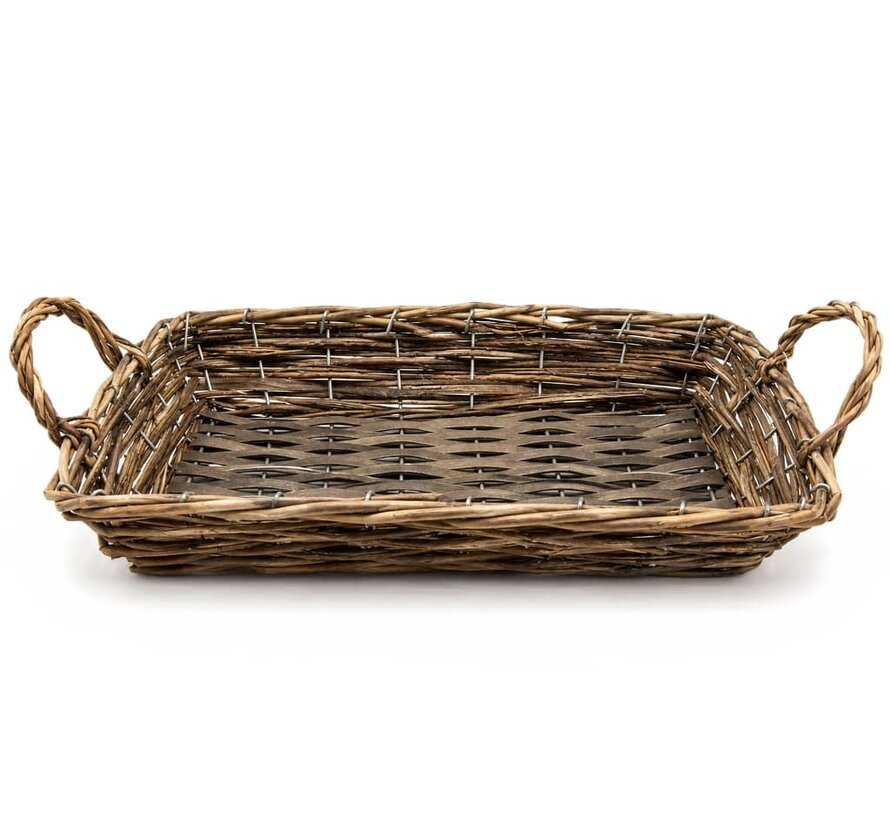 Mand met ijzeren frame rechthoek 38x24cm (Per 10 stuks)