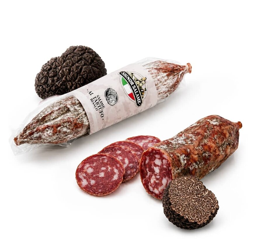 Salami met zwarte truffel vacuum verpakt (Per 5 stuks)