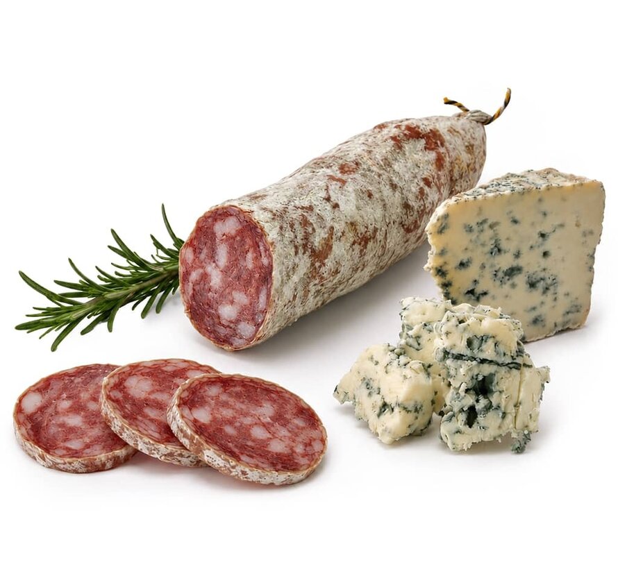 Gedroogde worst met Bleu d'Auvergne kaas (Per 6 stuks)